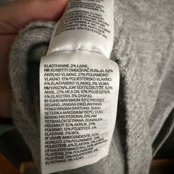 H&M Vneck Wide Collar Sweater Size Small Grey - Picture 4 of 6